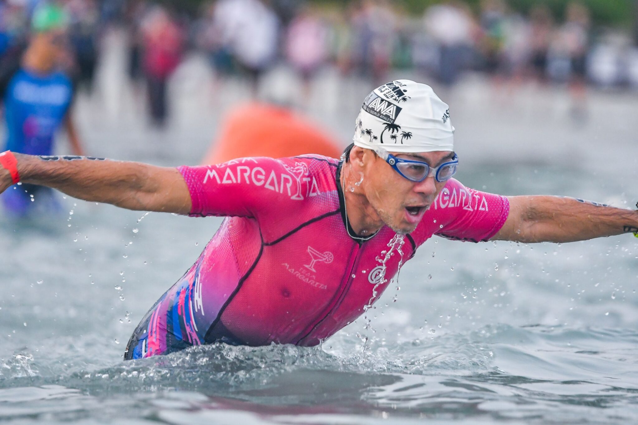 Swimmer wearing a Purpose tri suit