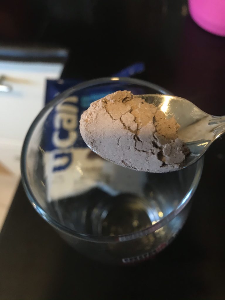 Spoonful of UCAN chocolate powder